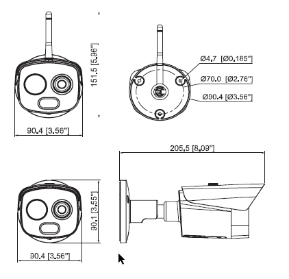Dahua - Bullet Kamera 4MP Termisk Mini Hybrid