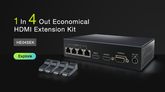 Extender | 1 til 4 HDMI Distribution Amplifier CAT5e Extender Kit