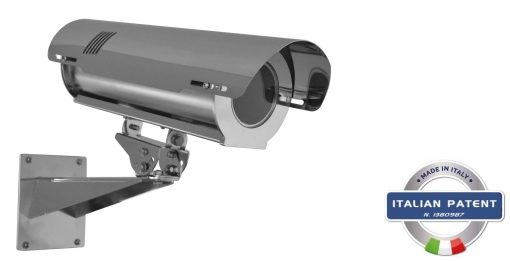 KIT CSX805POE+TC+ST+RS, Komplett kamerahus med soldeksel, heater og brakett, for PoE