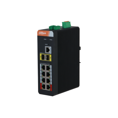 10-Port ManagedIndustrial Gigabit Switch with 8-Port PoE