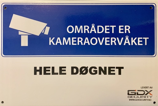 [107901] Skilt | OMRÅDET ER KAMERAOVERVÅKET