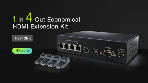 [HE04SEK] 1 til 4 HDMI Distribution Amplifier CAT5e Extender Kit
