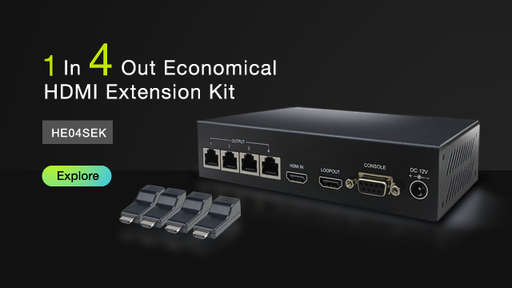 [HE04SEK] Extender | 1 til 4 HDMI Distribution Amplifier CAT5e Extender Kit