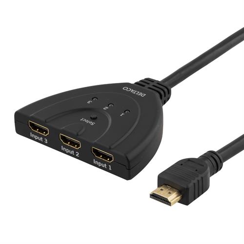 [HDMI-7001] Manuell/Automatisk 3-ports HDMI-switch